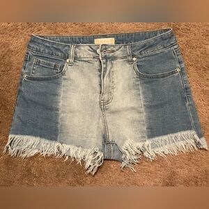 Altar'd State Blue Denim Frayed Hem Shorts Nwot